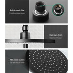 WELS Round 9 inch Rain Shower Head and Mixer Set Bathroom Handheld Spray Bracket Rail Mat Black