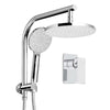 WELS Round 9 inch Rain Shower Head and Mixer Set Bathroom Handheld Spray Bracket Rail Chrome