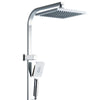 WELS 8" Rain Shower Head Set Square Dual Heads Faucet High Pressure Hand Held