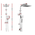 WELS 8" Rain Shower Head Set Square Dual Heads Faucet High Pressure Hand Held