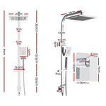 WELS 8" Rain Shower Head Set Square Dual Heads Mixer Hand Held High Pressure