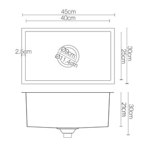Cefito 450 x 300mm Stainless Steel Sink