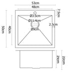 Cefito 530 x 500mm Stainless Steel Sink