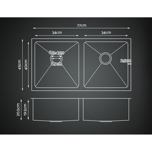 Cefito 770 x 450mm Stainless Steel Sink