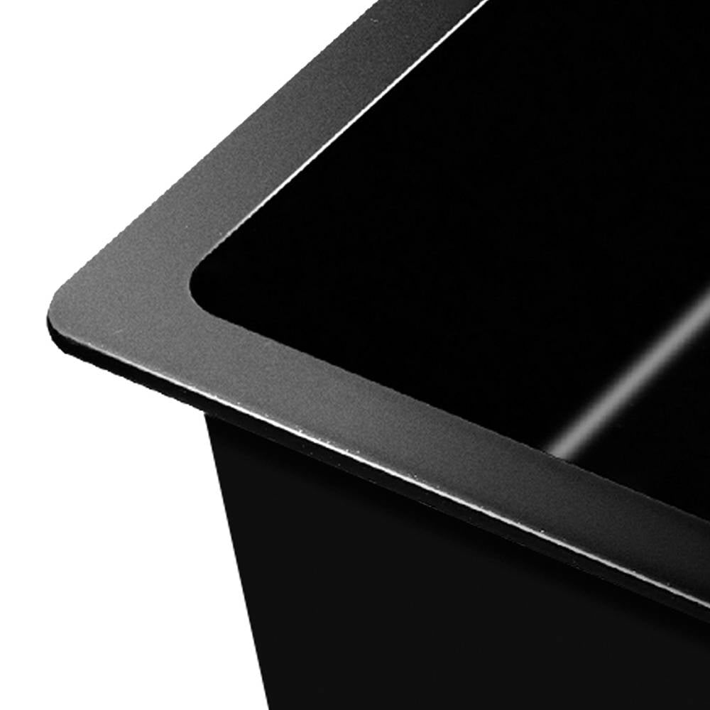 Cefito 1160 x 500mm Granite Stone Double Sink - Black