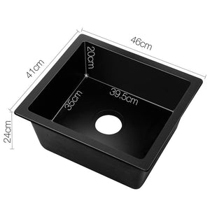 Cefito 460 x 410 mm Granite Stone Sink - Black
