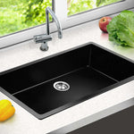 Cefito 790 x 450mm Granite Stone Sink - Black