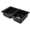 Cefito 860 x 500mm Granite Stone Double Sink - Black