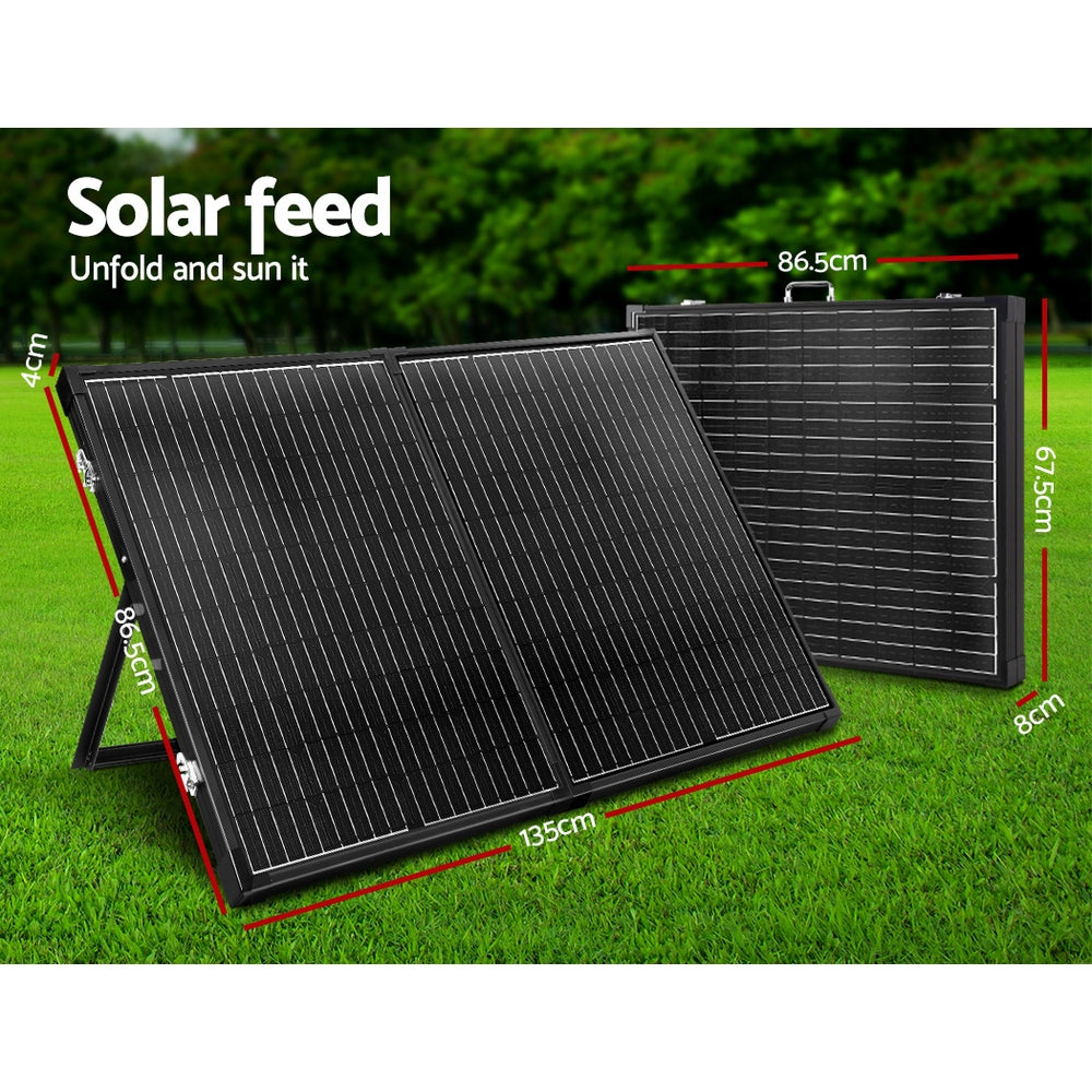 Solraiser 300W Folding Solar Panel Kit Regulator Black