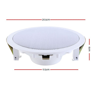 2 x 6" In Ceiling Speakers Home 80W Speaker Theatre Stereo Outdoor Multi Room