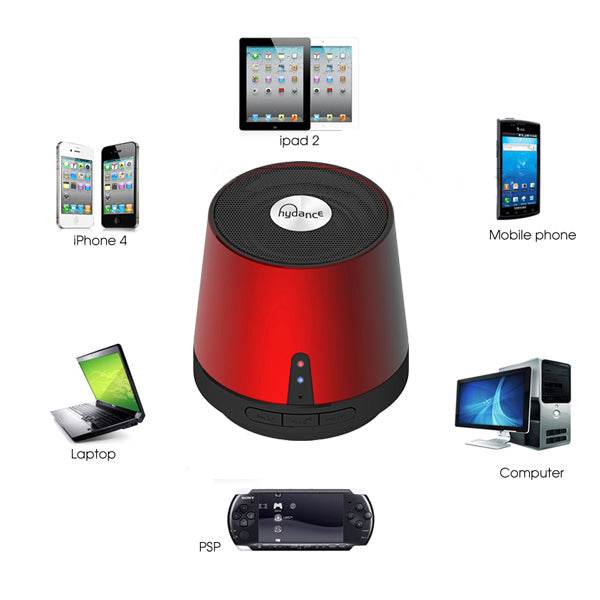 HYDANCE MAXI SOUND MP3 Player with Mini Bluetooth Speaker & Power Bank - RED