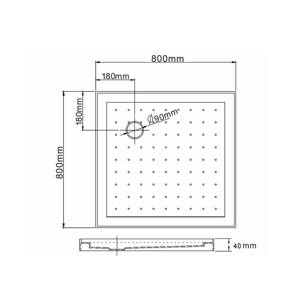 Cefito Shower Base Bathroom Over Tray Acrylic ABS Square 800x800mm White