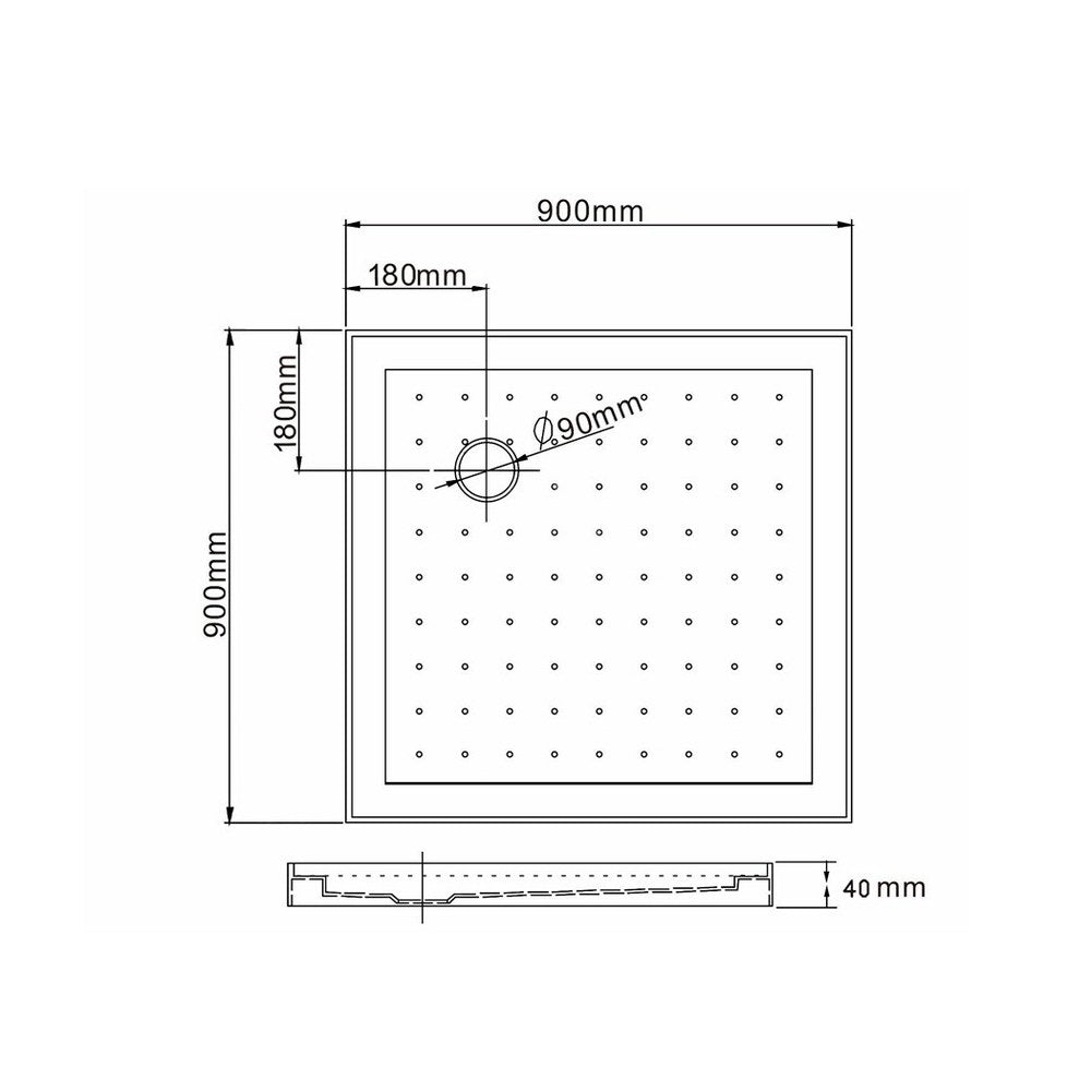 Cefito Shower Base Bathroom Over Tray Acrylic ABS Square 900x900mm White