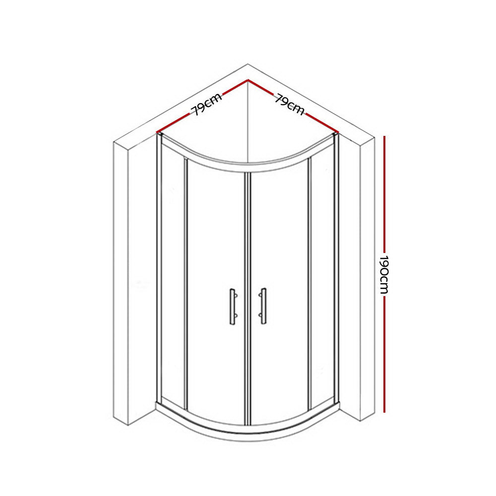 Cefito Bathroom Curved Shower Cubicle Screen