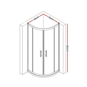 Cefito Bathroom Curved Shower Cubicle Screen