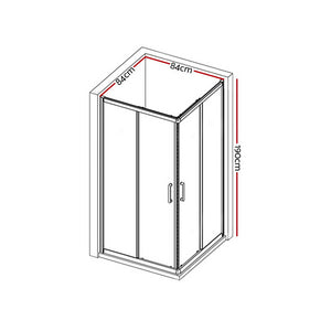 Cefito Bathroom 860MM Square Shower Cubicle Screen