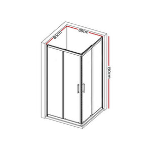 Cefito Bathroom 900MM Square Shower Cubicle Screen