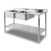 Cefito 150x60cm Commercial Stainless Steel Sink Kitchen Bench