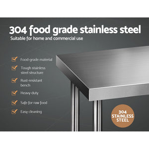 Cefito 1829 x 610mm Commercial Stainless Steel Kitchen Bench 