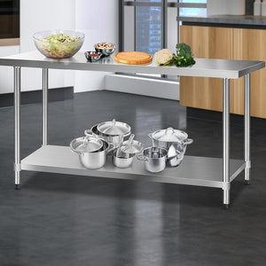 Cefito 1829 x 610mm Commercial Stainless Steel Kitchen Bench 