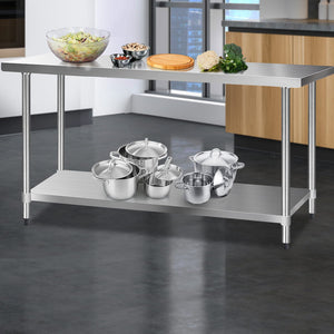 Cefito 610 x 1829mm Commercial Stainless Steel Kitchen Bench