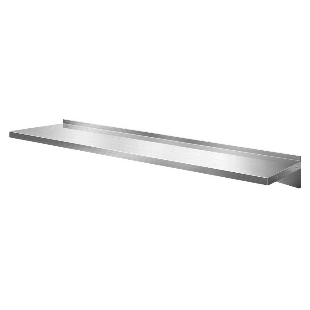 Stainless Steel Wall Shelf Kitchen Shelves Rack Mounted Display Shelving 2100mm