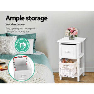 2 PCS Ariss Bedside Table - White