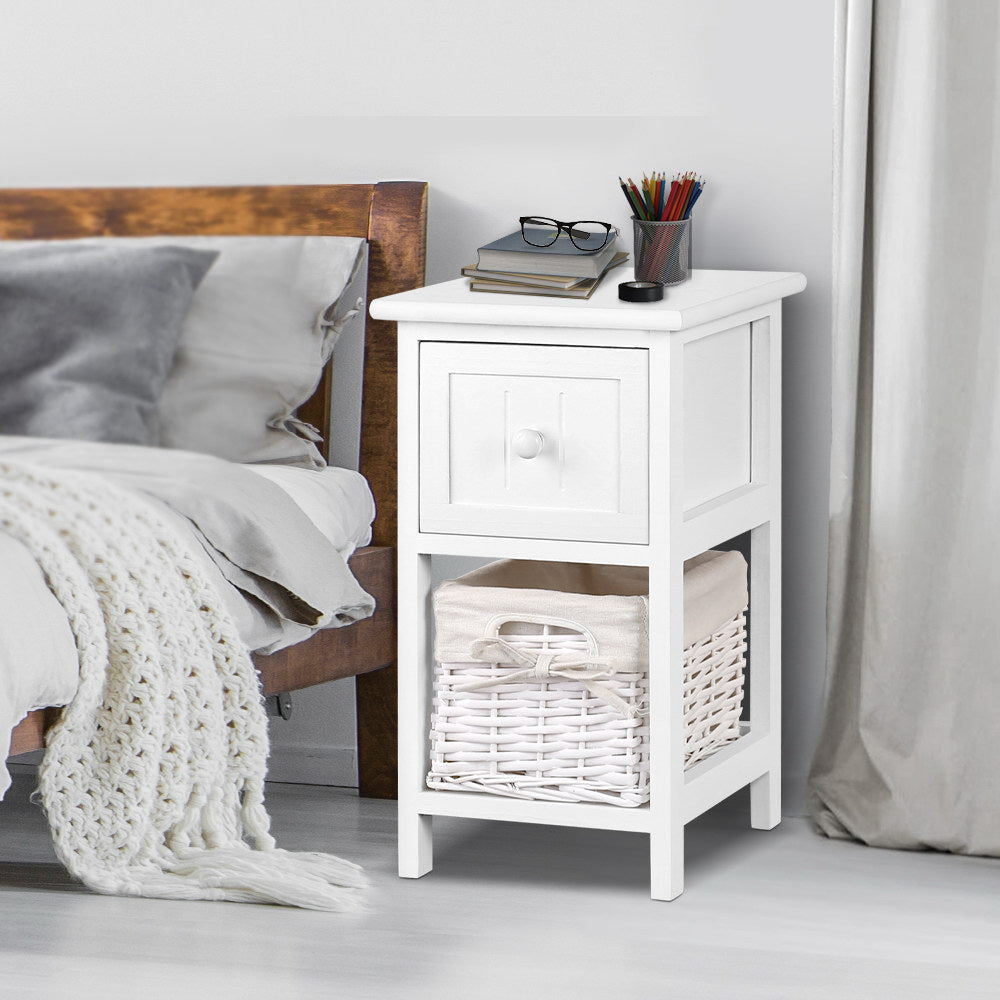 2 PCS Ariss Bedside Table - White