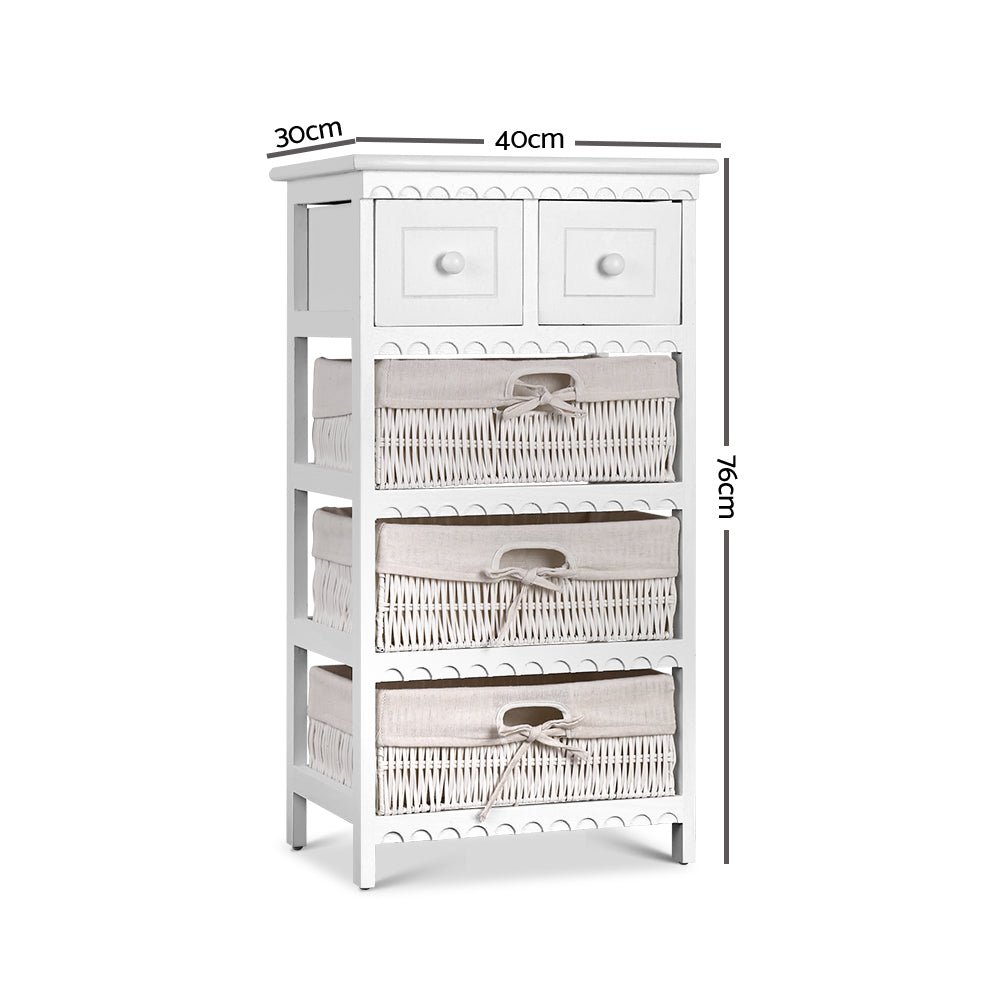 Artiss 3 Basket Storage Drawers - White