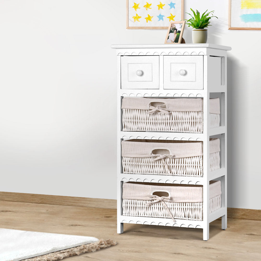 Artiss 3 Basket Storage Drawers - White