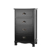 Artiss Vintage Bedside Table Chest 4 Drawers Storage Cabinet Nightstand Black