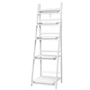 Artiss Display Shelf 5 Tier Wooden Ladder Stand Storage Book Shelves Rack White