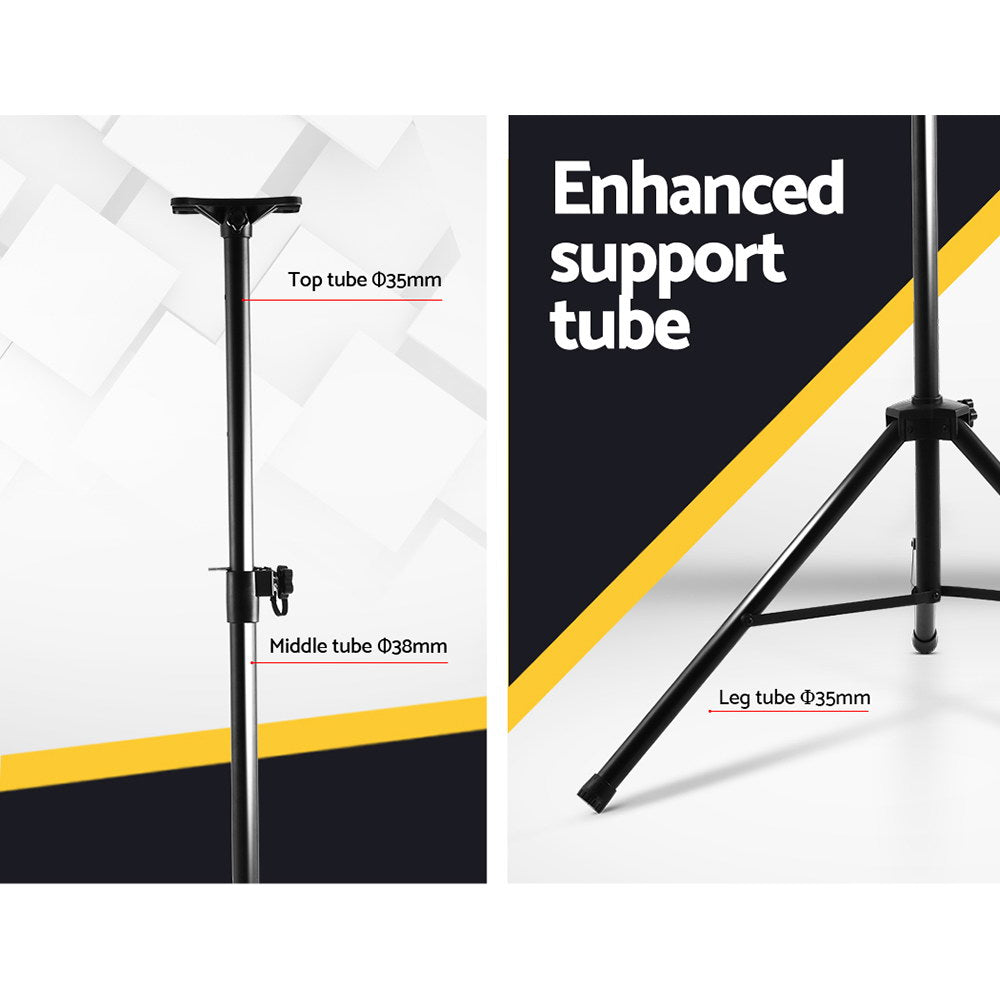 Set of 2 Adjustable 200CM Speaker Stand - Black