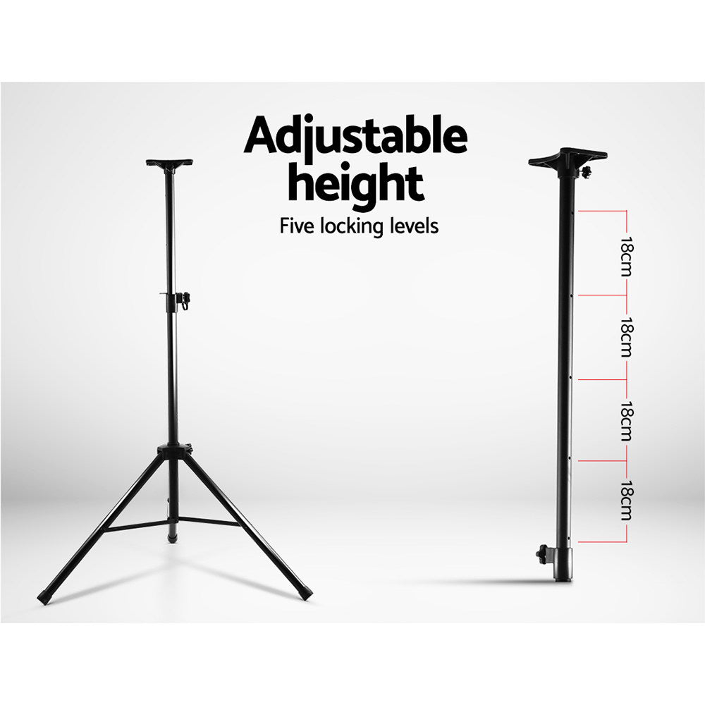 Set of 2 Adjustable 200CM Speaker Stand - Black