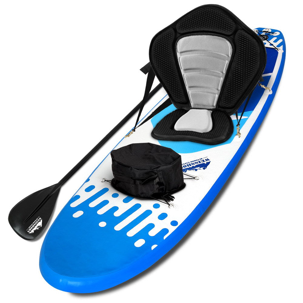 Weisshorn Stand Up Paddle Boards 10" Inflatable SUP Surfboard Paddleboard Kayak Seat Blue