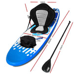 Weisshorn Stand Up Paddle Boards 10" Inflatable SUP Surfboard Paddleboard Kayak Seat Blue