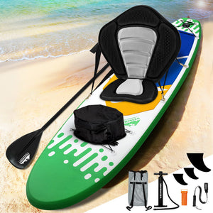 Weisshorn Stand Up Paddle Boards 10" Inflatable SUP Surfboard Paddleboard Kayak Seat Green