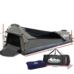 Weisshorn Biker Swag Camping Single Swags Tent Biking Deluxe Ripstop Canvas Grey