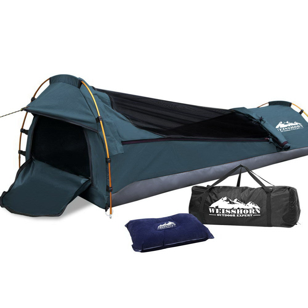 Weisshorn Biker Swag Camping Single Swags Tent Biking Deluxe Ripstop Canvas Navy