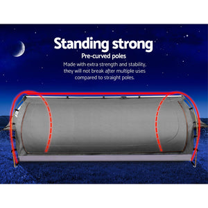 Weisshorn Double Swag Camping Swag Canvas Tent - Grey