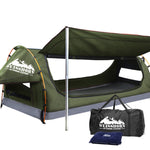Weisshorn King Single Swag Camping Swag Canvas Tent - Celadon