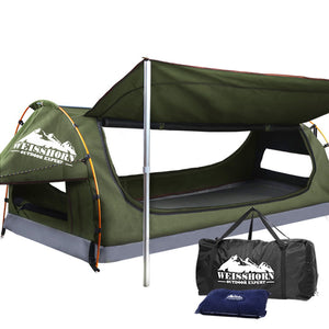 Weisshorn King Single Swag Camping Swag Canvas Tent - Celadon