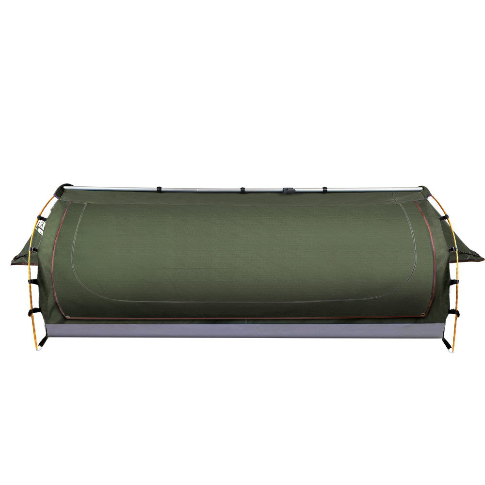 Weisshorn King Single Swag Camping Swag Canvas Tent - Celadon