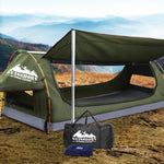 Weisshorn King Single Swag Camping Swag Canvas Tent - Celadon