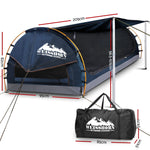Weisshorn King Single Swag Camping Swag Canvas Tent - Dark Blue