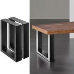 2x Coffee Dining Table Legs Steel Industrial Vintage Bench Metal Box Shape 400MM