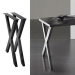 2x Metal Legs Coffee Dining Table Steel Industrial Vintage Bench X Shape 710MM