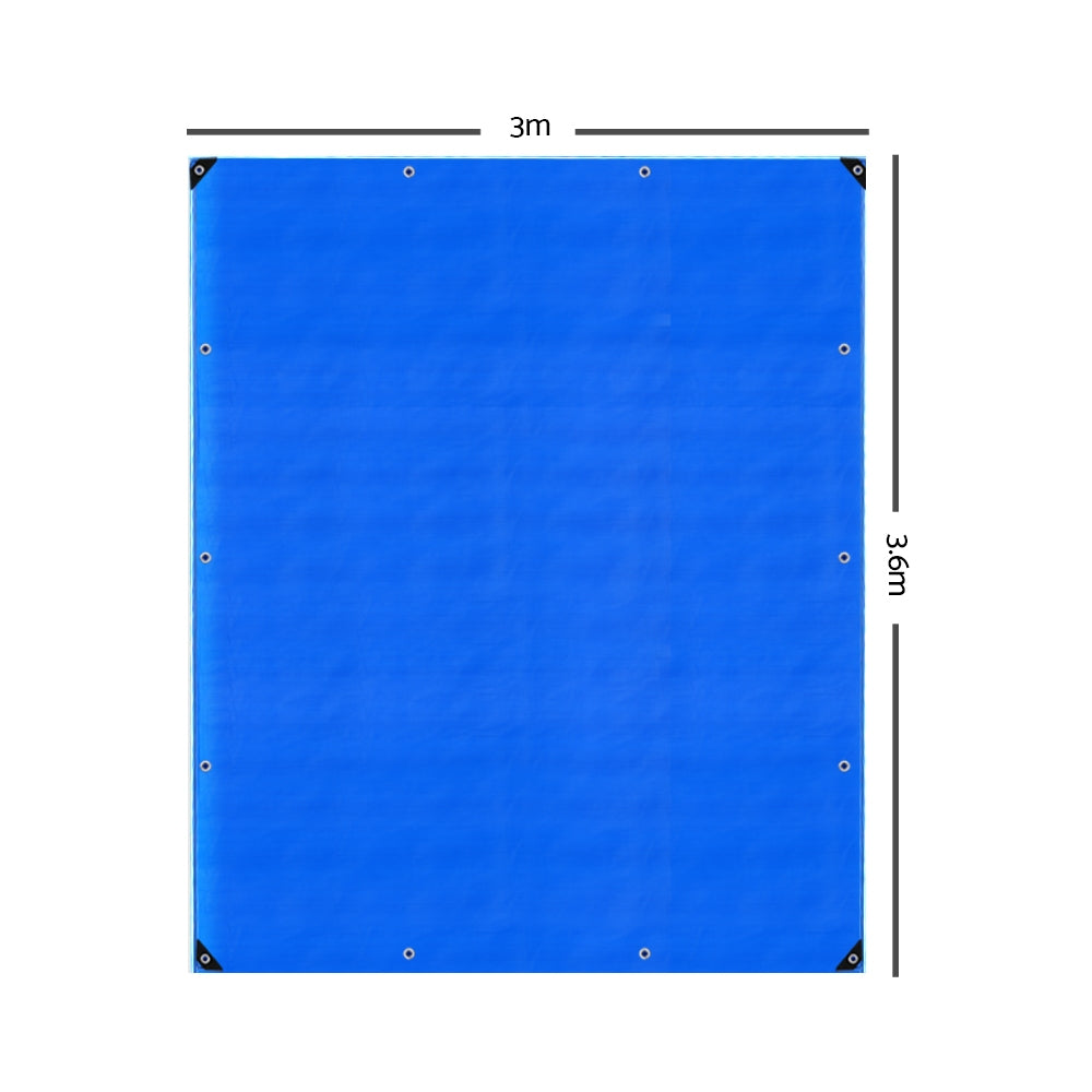 Instahut 3 x 3.6m Heavy Duty PE Poly Tarp 