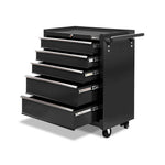 Giantz 5 Drawer Mechanic Tool Box Storage Trolley - Black