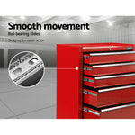 Giantz 5 Drawer Mechanic Tool Box Storage Trolley - Red